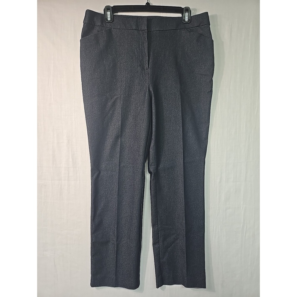 Chico's Straight‎ Leg Pants Women's 1.5S (10S) Denim Look Blue Stretch Pockets